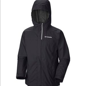 Columbia rain gear, pants & jacket with UA hat - boys size 10/12